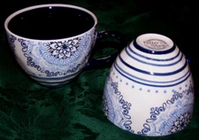 2 Potter's Studio Blue Lovely Designed Mugs/Cups
