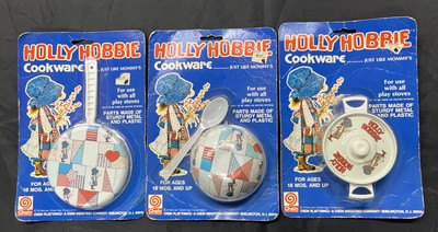 Vintage Holly Hobbie Hobby Cookware Tin Cereal Bowl Set - Chein 1977 -D7