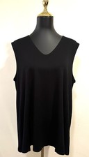 NWT Eileen Fisher Black Ltweight Viscose Jersey Soft VNeck Shell Size XL MSRP$98