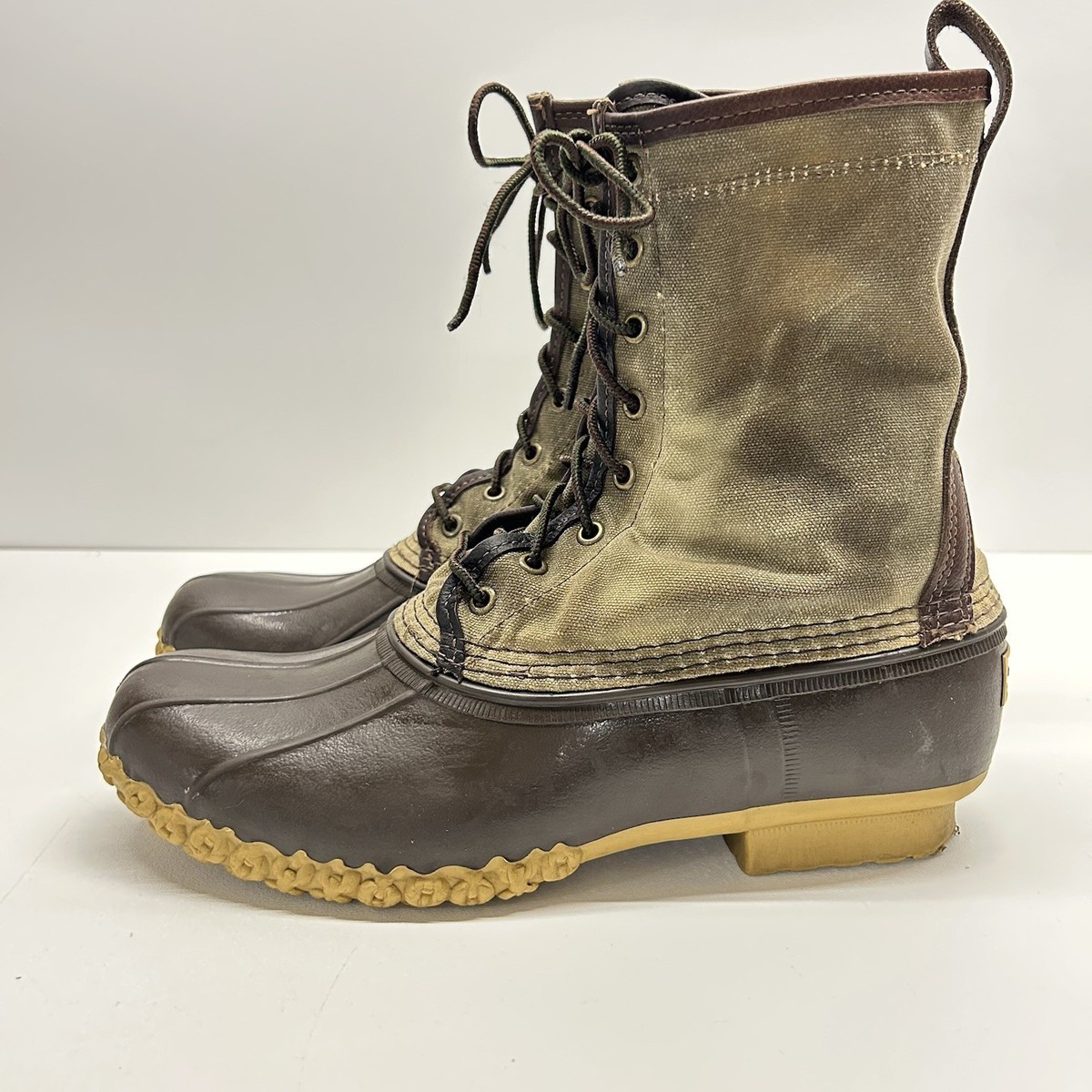 LL Bean Signature 10” Maine Hunting Boots Waxed Canvas USA Vtg LL Bean Signature Maine Hunting Shoe Women main image 4