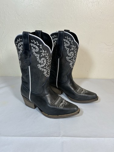 Botas vaqueras occidentales grises bordadas florales Sterling River para mujer talla 6 M - Imagen 2 de 11