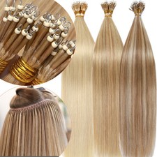 Thick Nano Ring Micro Loop Beads Tip Real Remy Human Hair Extensions Highlight