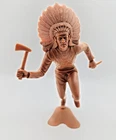 Vintage 1960s Marx 6" Indian Chief charging with Weapons Ready Fully Intact. f21