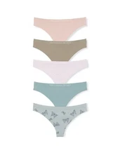 VICTORIA'S SECRET 5-Pack Seamless Thong Panties  Size LX, L New #B0-5