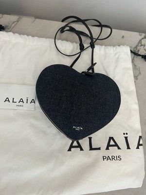 Alaia Le Coeur Heart Crossbody Bag Denim NWT