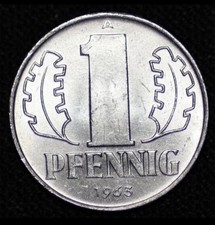 EAST GERMANY 1 Pfennig, 1963, KM:8.1, UNC World Coin