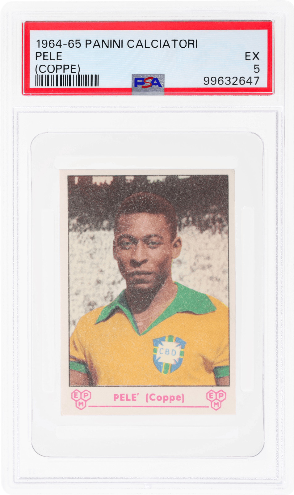 1964 Panini Calciatori Pele Coppe # PSA 5