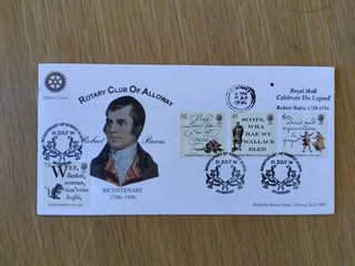 1996 Robert Burns Cover Bicentenary Slogan Postmark