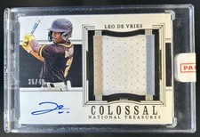 2024 Panini National Treasures Leo De Vries Colossal Material Patch Auto #/49