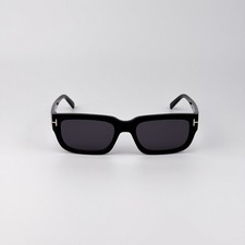 Tom Ford EZRA Men Sunglasses Black Smoke Rectangle FT1075/S 01A NEW AUTHENTIC