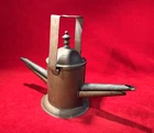 RARE CIVIL WAR ERA OFFICER'S DUAL SPOUT BRASS WHALE OIL LAMP