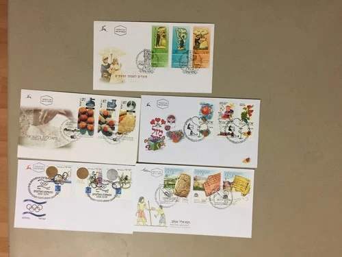 Five after 2000 Israel fdc with multiple stamps