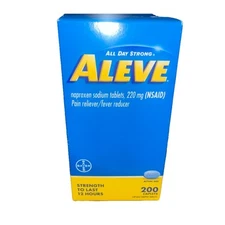 ALEVE Naproxen Sodium Pain Reliever Caplets - 200 Count*Exp: 2027