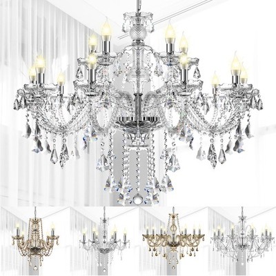 4/6/8/10/15 Lights Crystal Chandelier Ceiling Light Pendant Lighting Fixture