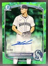 2025 Bowman Draft Sapphire Kade Anderson Chrome Auto Green Refractor 1st #/99