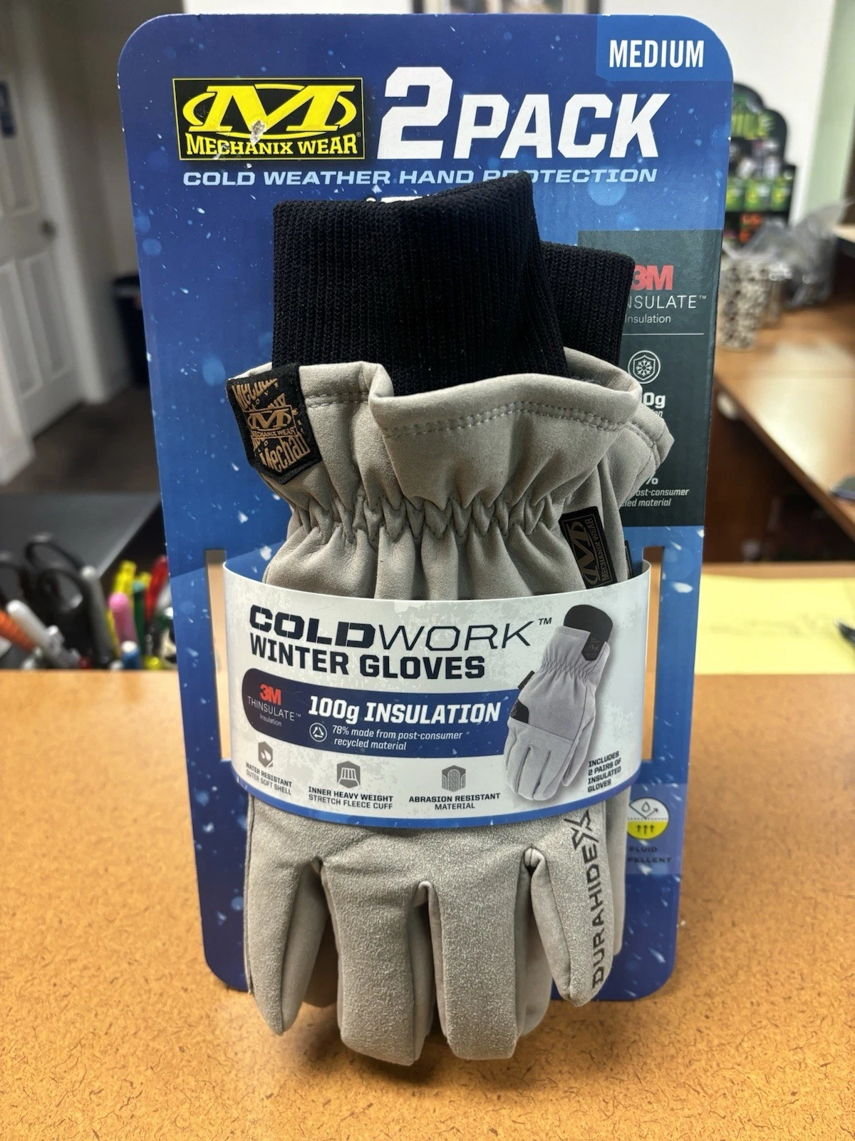 2 Pair Mechanix Wear Durahide Insulated ColdWork Winter Work Gloves Size Medium