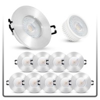 10X Led Einbaustrahler IP65 Alu GebüRstet Led 4W Warmweiß Deckenlampe Badlampe