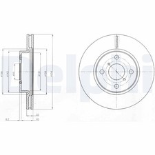 2X BG4116C DELPHI Bremsscheibe für TOYOTA