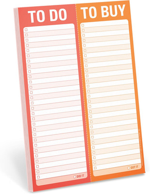 1-Count Knock Knock to Do/To Buy Perforated Note Pad, to Do List & Grocery List 
