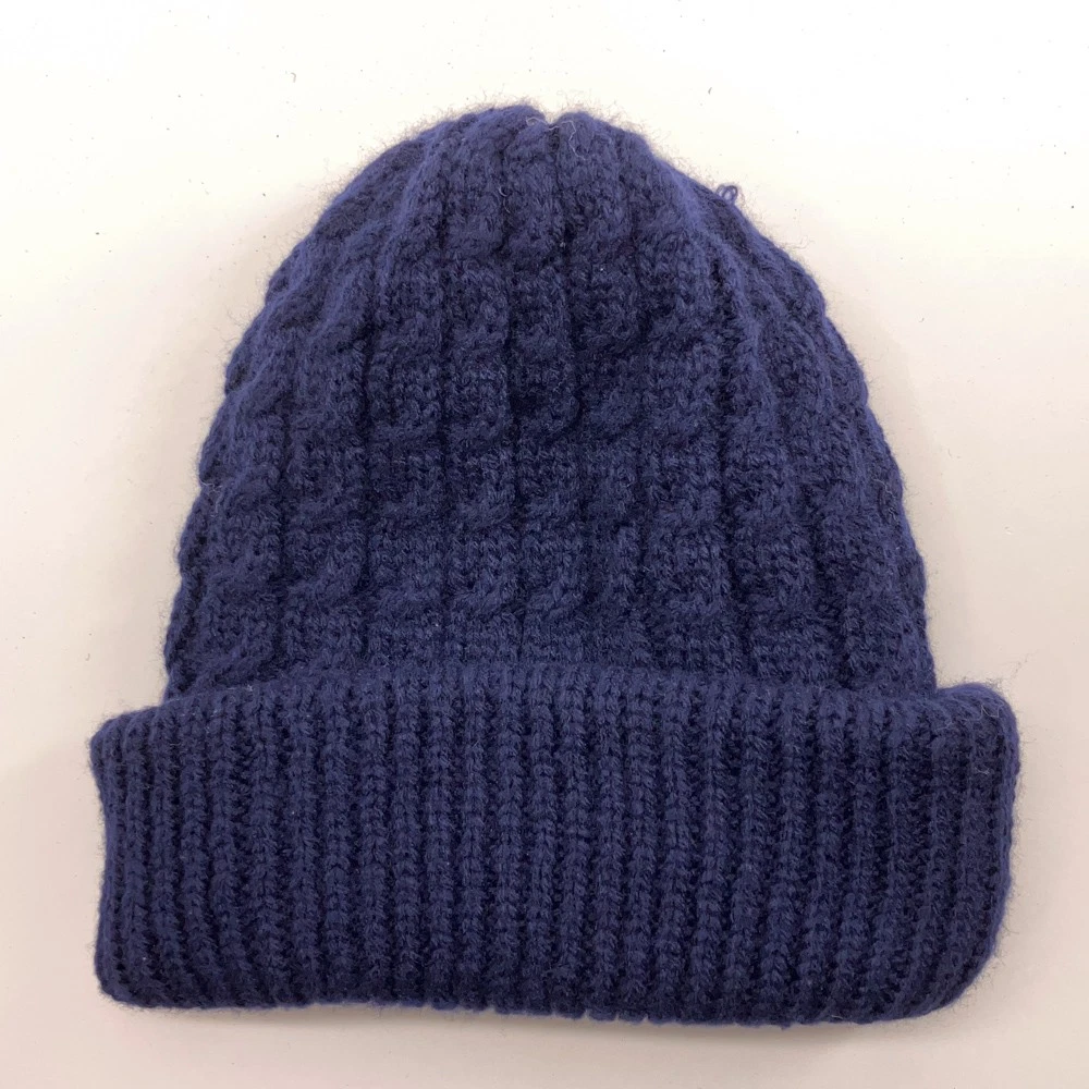Retro Thick Knit Isotoner Blue winter cap made in Philippines