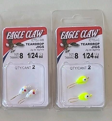Eagle Claw Teardrop Ice Fishing Jig 1/24oz Size 8 4 Different Colors FREE SHIP - Picture 3 of 3