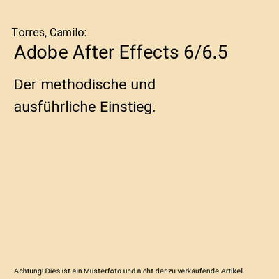 Adobe After Effects 6/6.5: Der methodische und ausführliche Einstieg.: Der meth