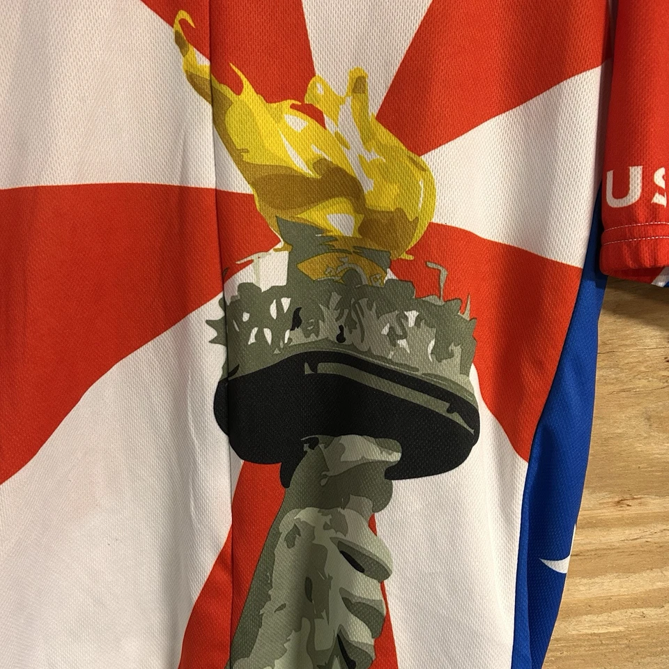 Cycling Racing JERSEY Statue Of Liberty USA Sz XL - Image 3 of 4