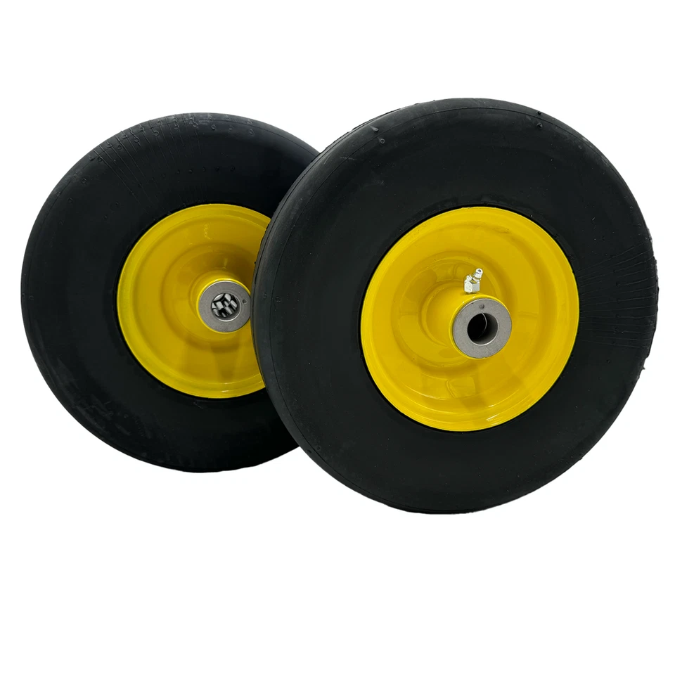 Set - 11x4.00-5 Flat Free Yellow Wheel - Compatible with JD TCA20363 - Image 2 of 4