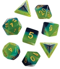 SDZ0002-05 Sirius Dice RPG Dice Set (7): Green , Blue Translucent
