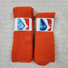 Vintage Tube Socks Hole In None Orange Size 9-11 80s 90s Made in USA
