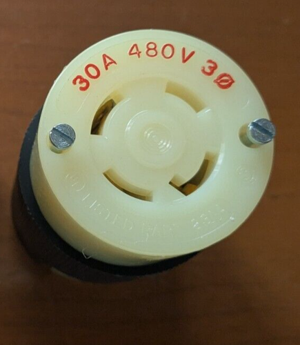 Hubbell 2733 3 Pole 4 Wire 30 A 480 VAC Female Locking Plug