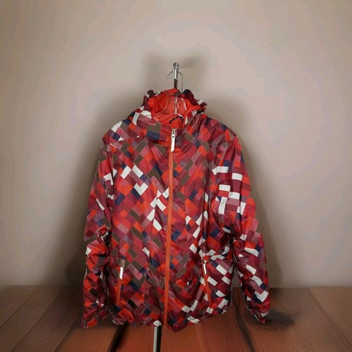 Lands End Jungen Jugend Mantel Jacke Gr. XL 18-20 Grow A Longs rot geometrisches Muster - Bild 2 von 11