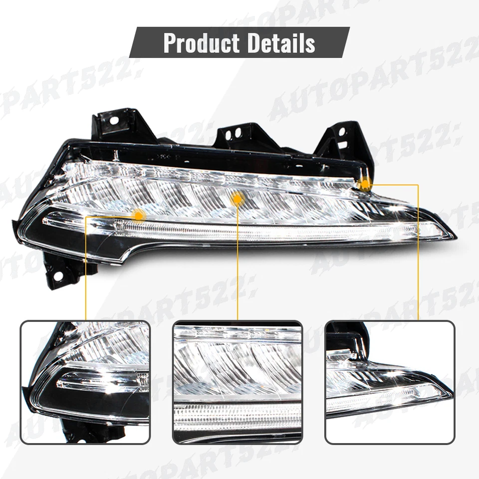 Luz antiniebla derecha para Porsche 911/991 2012-2016 pasajero LED DRL conjunto de lámpara Foto 3 de 4