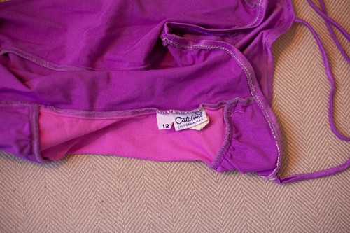 Vintage 1980s Girl's Size 12 Women's Size XS Bathing Suit One Piece Swimsuit - Picture 7 of 9