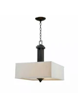 Manor Brook Mattock 3-Light Oil Rubbed Bronze Square Drum Pendant