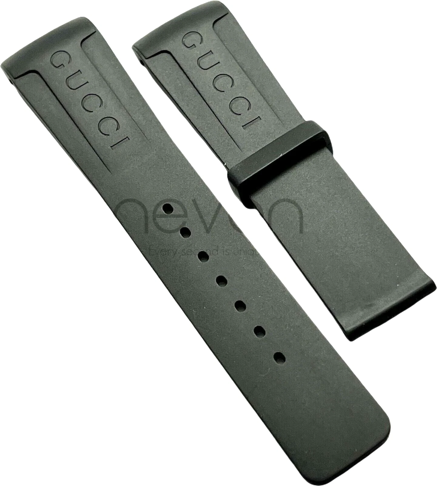 GUCCI BRACCIALE SWISS MADE VERA GOMMA 23 X 21MM NERO