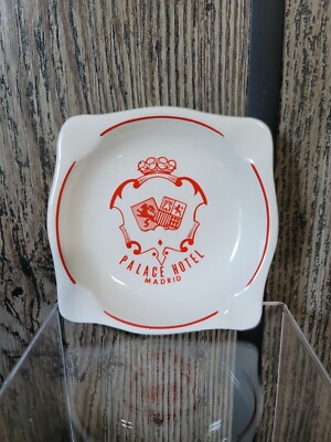 Palace Hotel Madrid Spain Porcelain Ashtray La Cartuja De Sevilla Vintage
