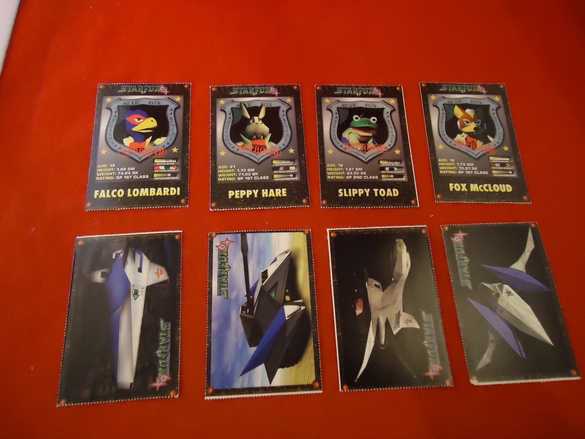 Star Fox 64 Nintendo 64 N64 8 Trading Cards Starfox Peppy Falco