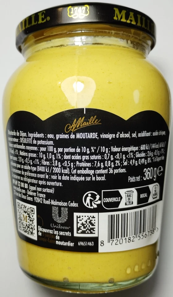 1 tarro Moutarde de Dijon Maille — mostaza francesa — 360 g 12,69 oz Foto 2 de 4