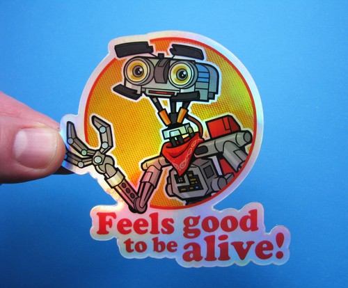 Johnny Five Holographic Sticker Short Circuit Johnny 5 Movie Holo Metallic Decal - Picture 3 of 5