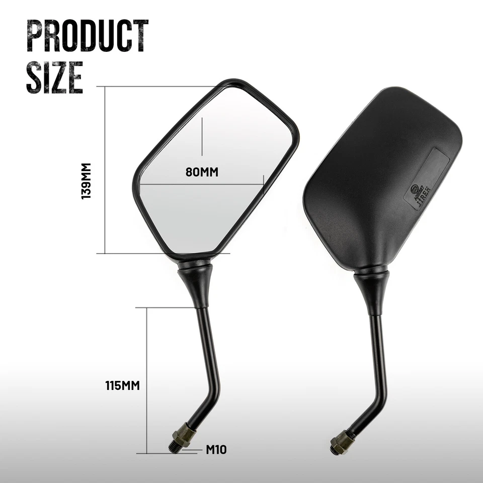 Par de espejos retrovisores negros para moto Suzuki DR200 DR350 DRZ400 DR650 L&R Foto 4 de 4