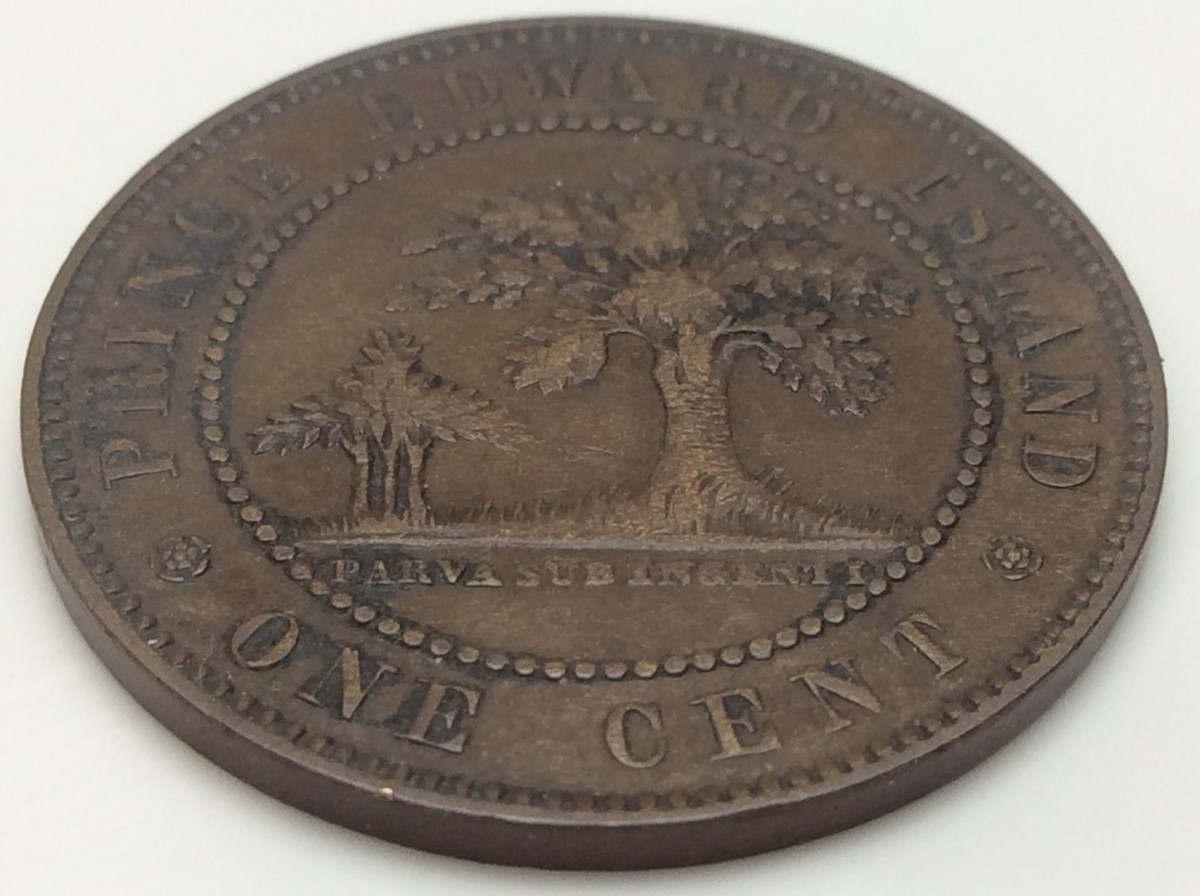 1871 Prince Edward Island PEI One Cent Penny Circulated Coin KM# 4