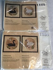 Lot of 2 - 1987 The Creative Circle Kit 1125 Ebony Swan  1128 Ivory Swan