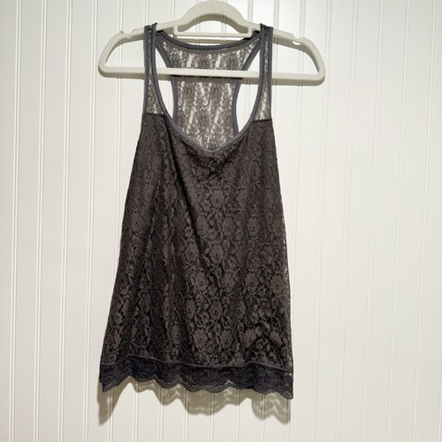 Abercrombie Fitch Gray Lace Tunic Racerback Size Medium - 第 1/5 張圖片