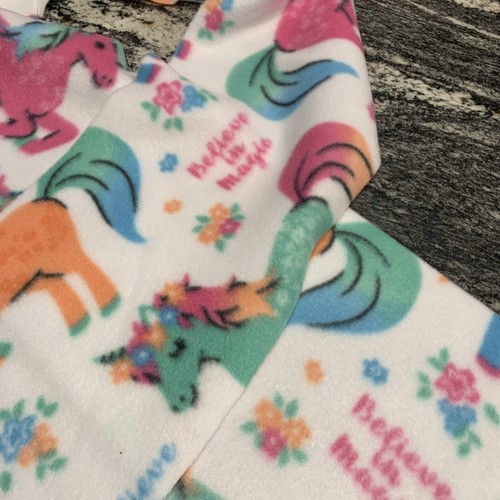 Pastel Unicorns Believe In Magic Cozy Fleece Scarf New Handmade Gift 59”x7.5” - Picture 4 of 12