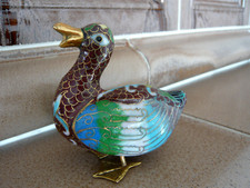 Cloisonne Ente Figur Messing Metall Emaille 1