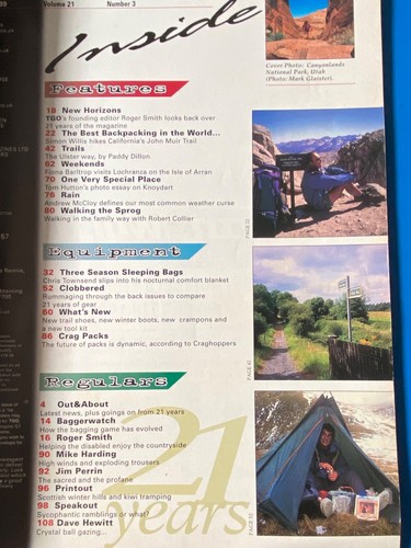 TGO 21st Anniversary Magazine March 99 Cover Canyonlands National Park Utah 582F - Imagen 2 de 2