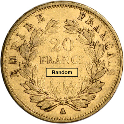 1867BB フランス ナポレオン3世 20セント NGC MS67 1867 20 French Francs Gold Coin Napoleon III Laureate Head
