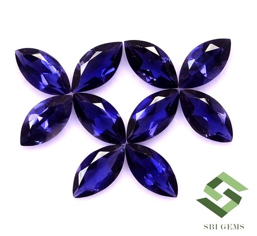 4.67 CTS Natural Iolite Marquise Cut 8x4 mm Lot 10 Pcs Calibrated Loose Gemstone - Picture 2 of 6