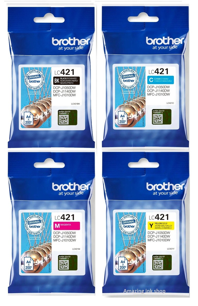 Lot De 8 Cartouches D'encre Compatibles Brother LC421XL (2 Noir, 2 Cyan, 2 Magenta, 2 Jaune)